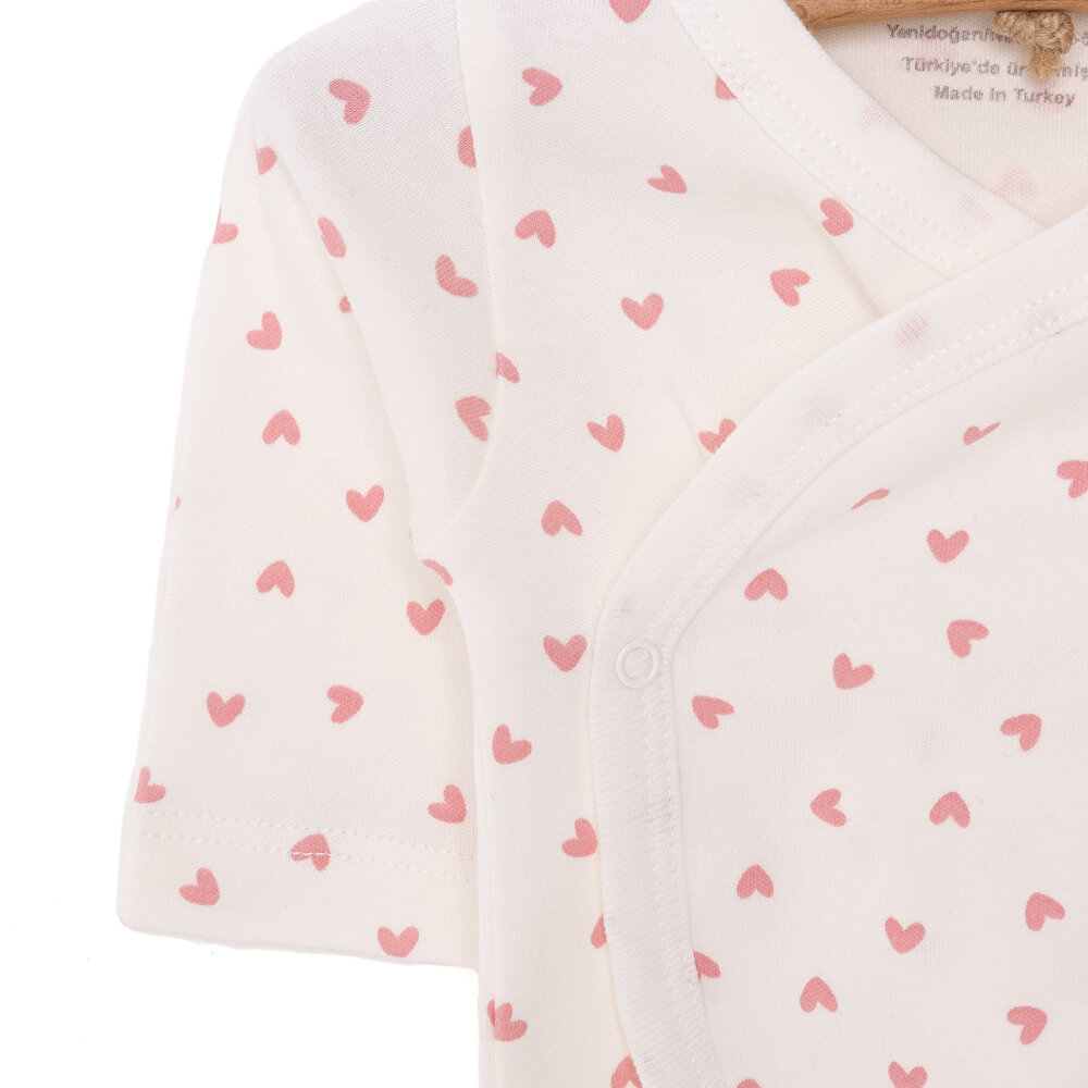 Kalp Baskılı Yenidoğan Zıbın-Patikli Alt Kız Bebek