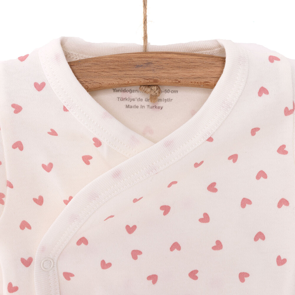 Kalp Baskılı Yenidoğan Zıbın-Patikli Alt Kız Bebek