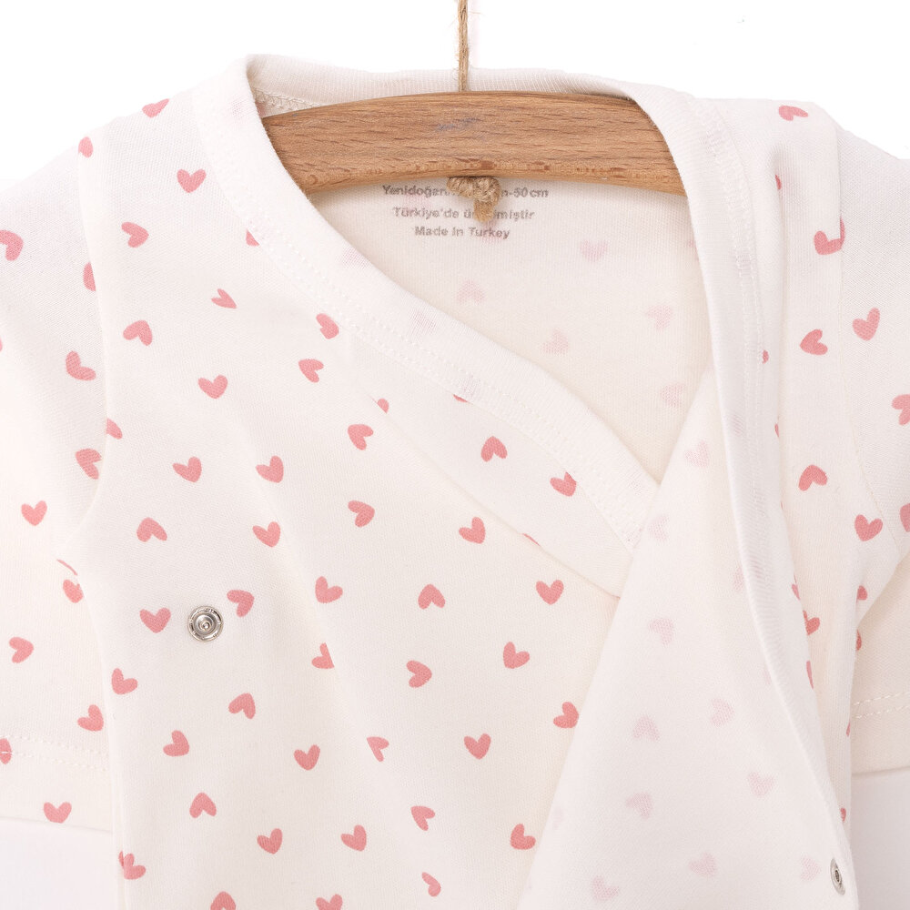 Kalp Baskılı Yenidoğan Zıbın-Patikli Alt Kız Bebek