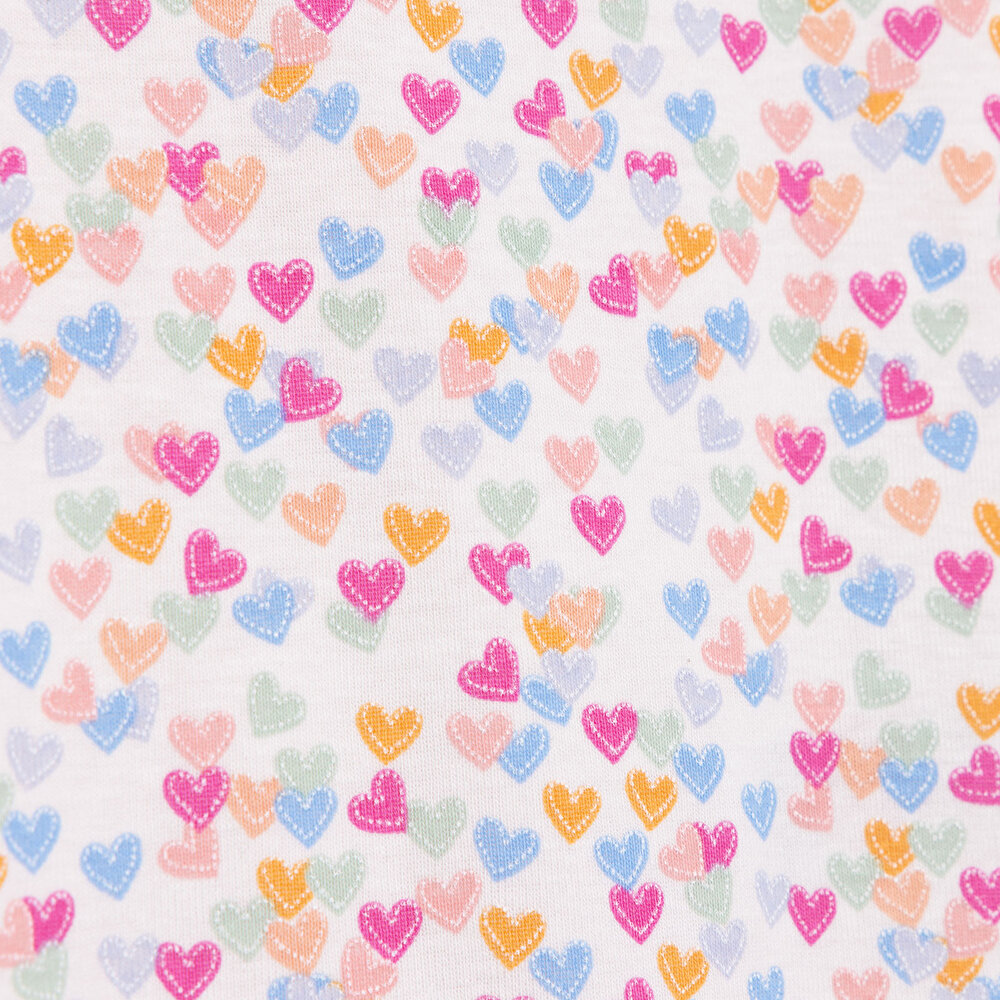 Kalp ve Bulut Desenli 2'li Çıtçıtlı İp Askılı Body Pembe