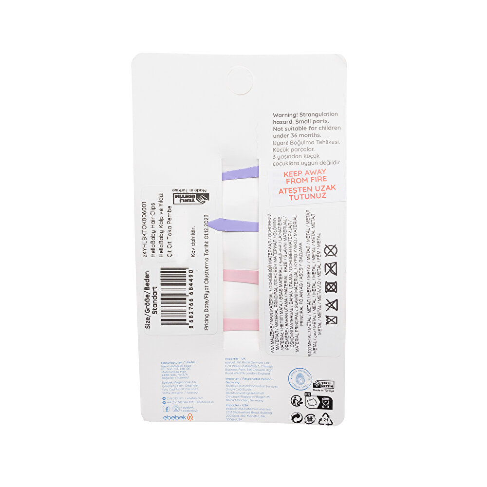 Kalp ve Yıldız Çıt Çıt Toka Kız Bebek