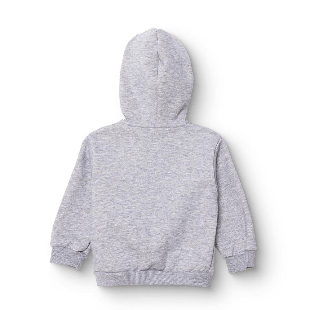 Erkek Bebek Kapüşonlu Hırka Kapüşonlu Yaka Uzun Kol