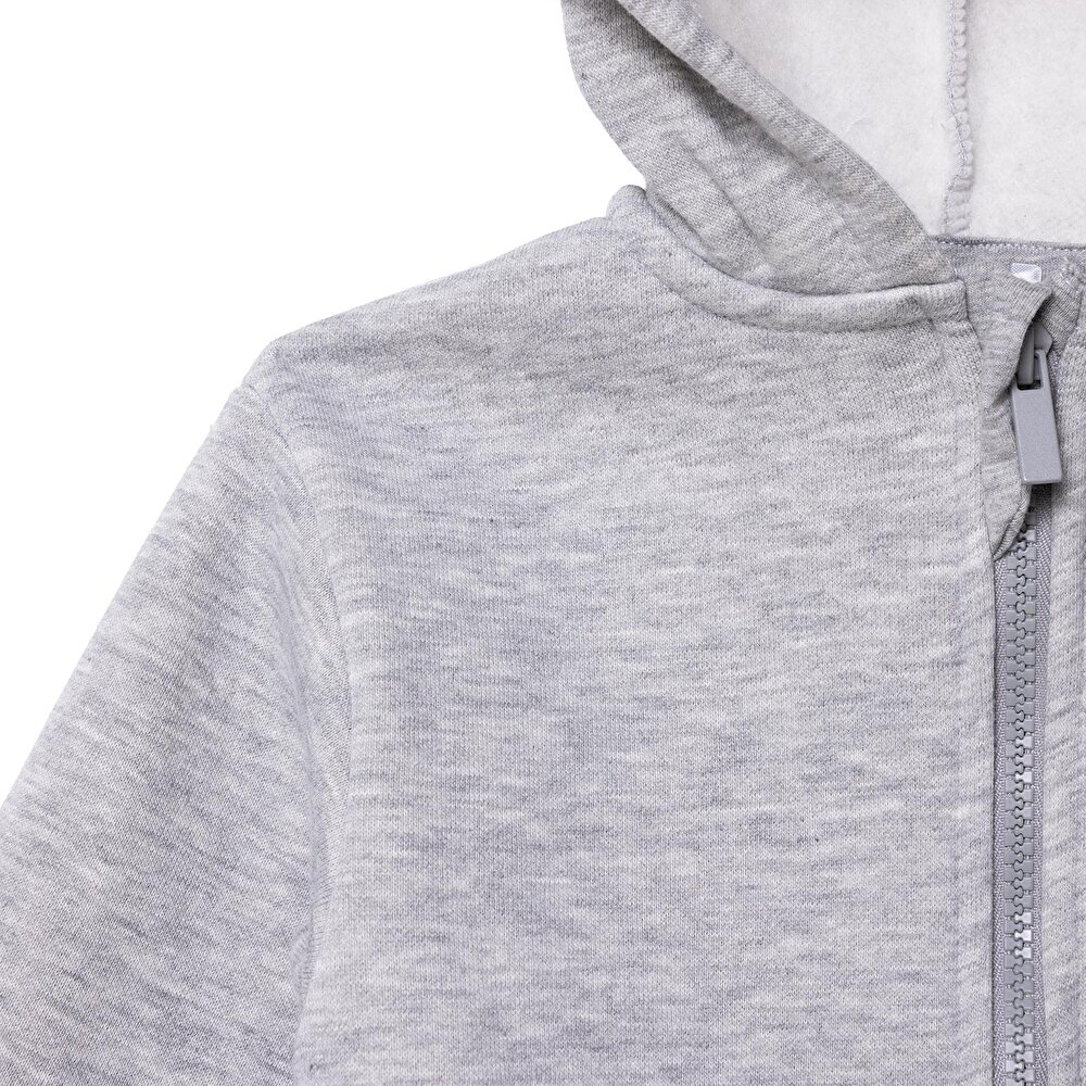 Erkek Bebek Kapüşonlu Hırka Kapüşonlu Yaka Uzun Kol