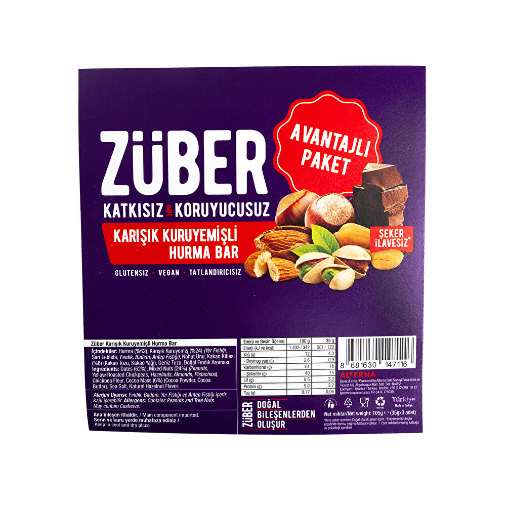 Karışık Kuruyemiş Bar 3x35 gr