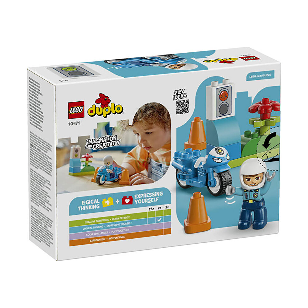 DUPLO Kasabası Mavi Polis Motosikleti 10471