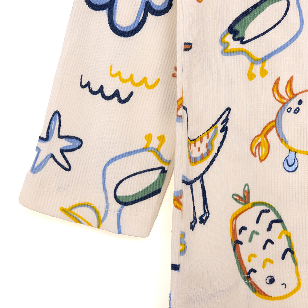 Kaşkorse Hayvan Desenli Uzun Kol Pijama Takımı