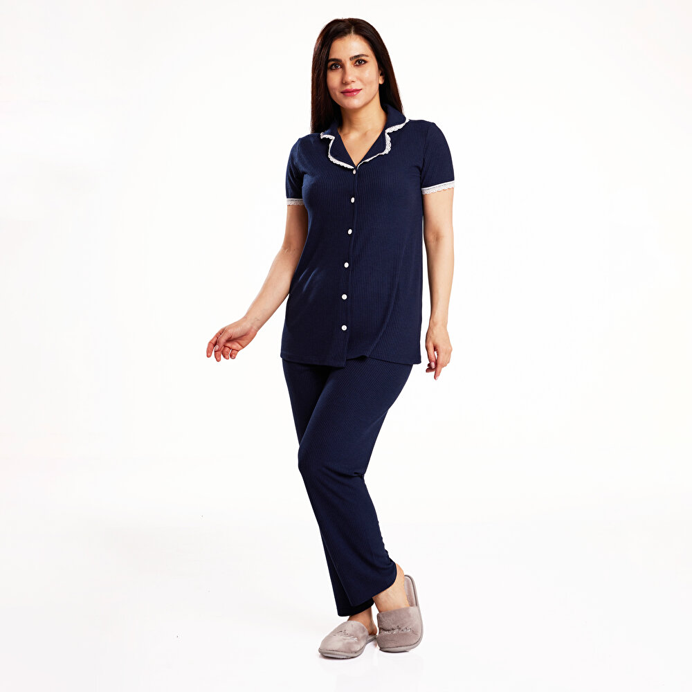 Kaşkorse Pijama Takımı Anne Giyim