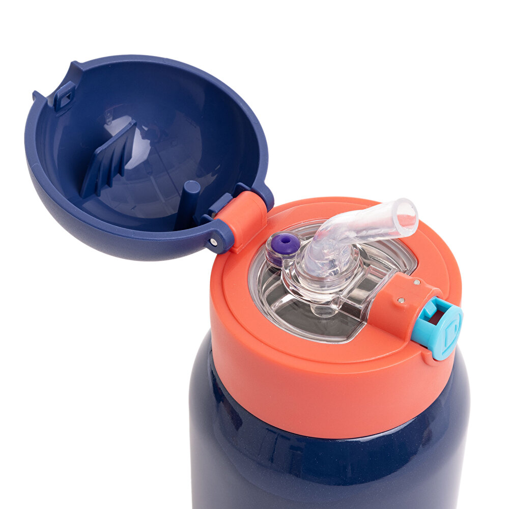 Kılıflı Çelik Termos 480 ml Matara Mavi VGN-89641