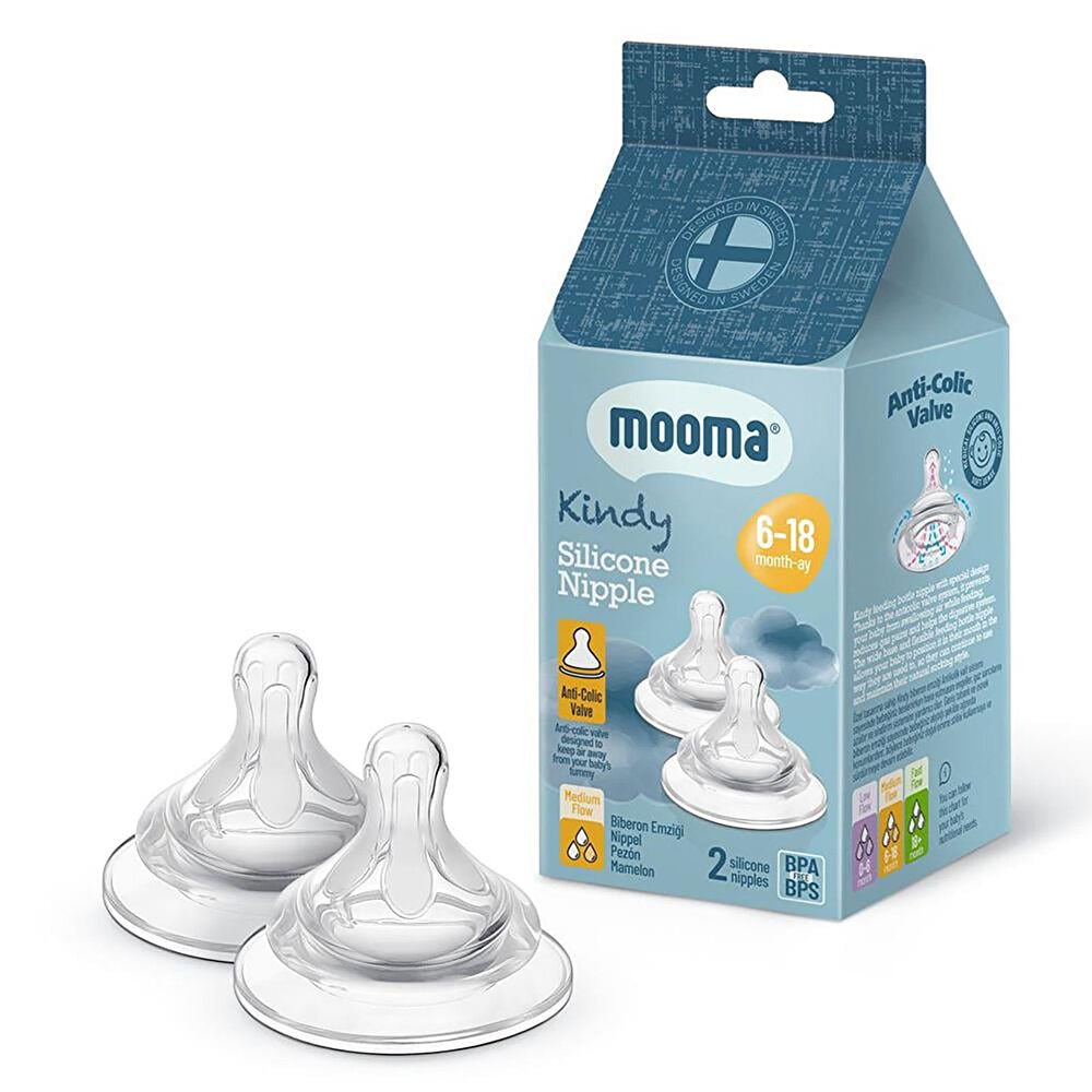 Kindy Biberon Ucu 2li 6-18 Ay Orta Akış