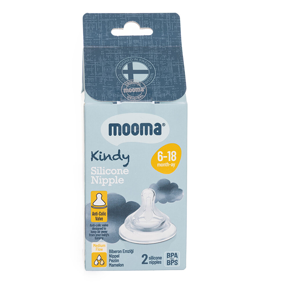 Kindy Biberon Ucu 2li 6-18 Ay Orta Akış