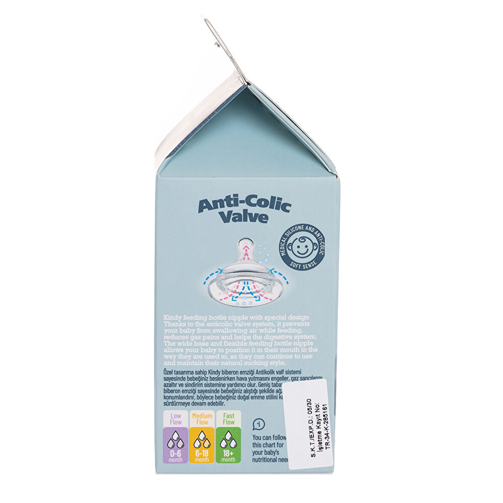 Kindy Biberon Ucu 2li 6-18 Ay Orta Akış