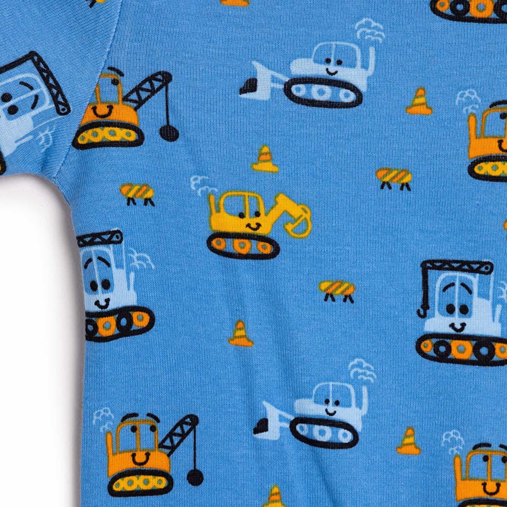 Erkek Bebek 2'li Body Ribana Çıtçıtlı Zıbın Bisiklet Yaka Kısa Kol Mavi