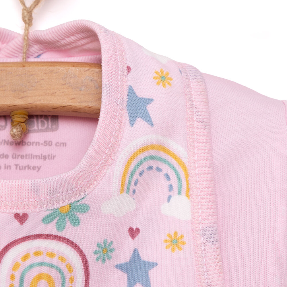 Kız Bebek Yenidoğan 5'li Hastane Çıkışı %100 Pamuk ÇıtçıtlıZarf Yaka Uzun Kol