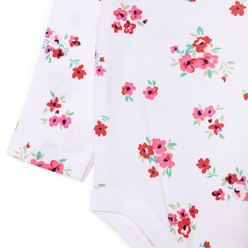 Kız Bebek 2li Uzun Kol Body Çıtçıtlı Yaka Uzun Kol Ribana Paça