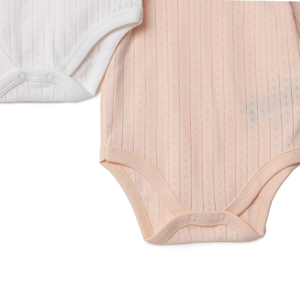 Kız Bebek 2li Uzun Kol Body Jakar Örme Zarf Yaka Uzun Kol