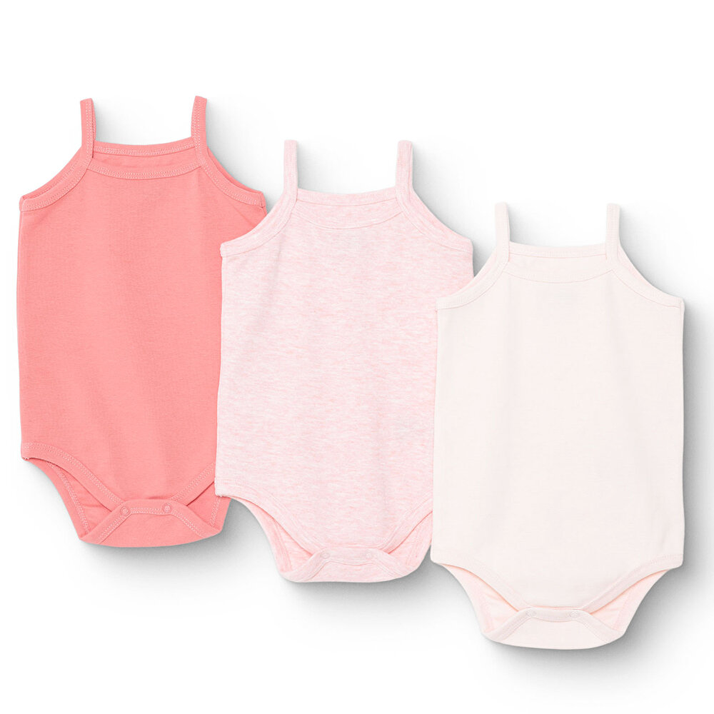 Kız Bebek 3lü Atlet Body Ribana Bisiklet Yaka İp Askılı