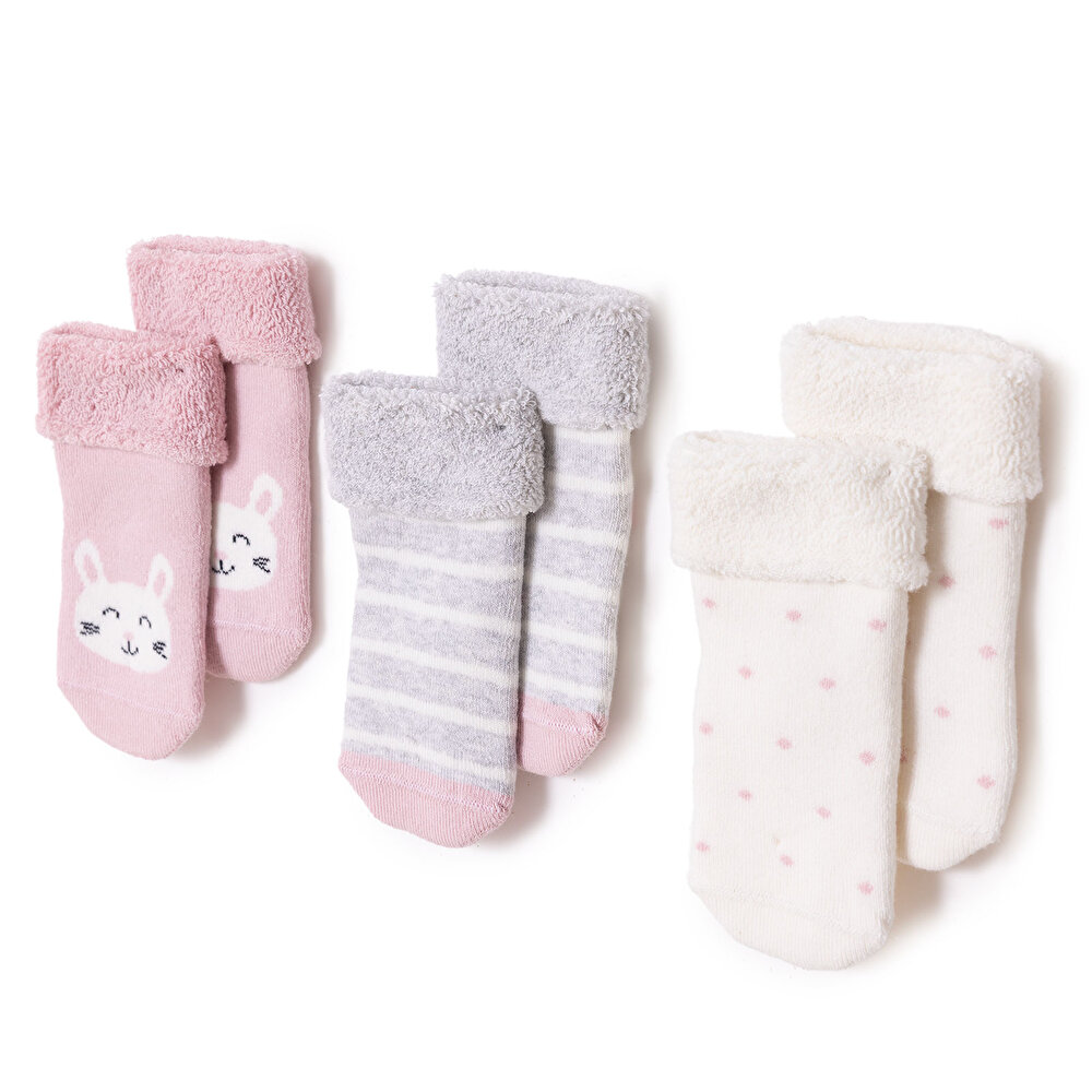 Kız Bebek 3lü Havlu Çorap