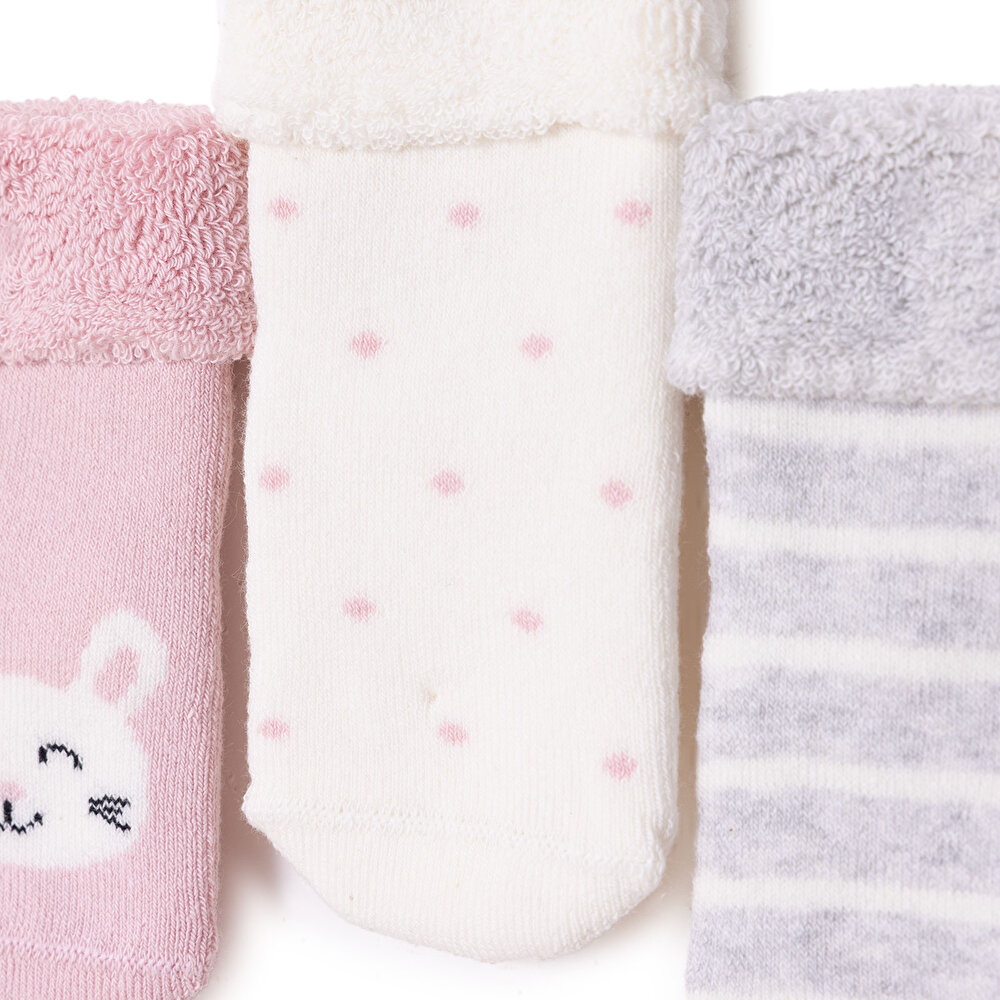 Kız Bebek 3lü Havlu Çorap