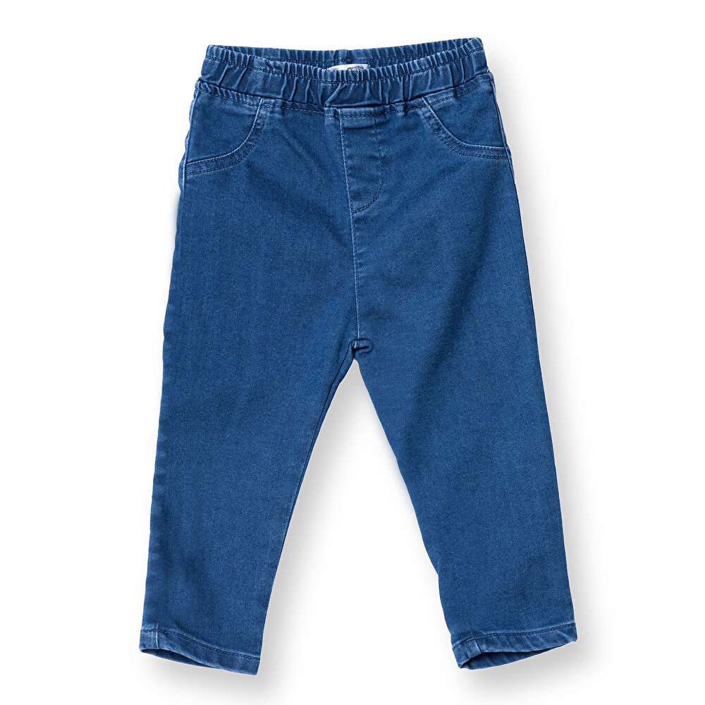 Kız Bebek Denim Pantolon Reçme Paça