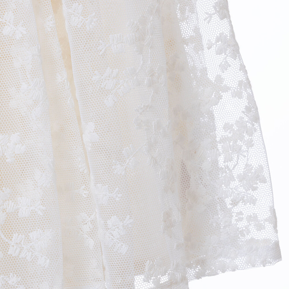 Kız Bebek Elbise Düğmeli Bisiklet Yaka Kısa Kol