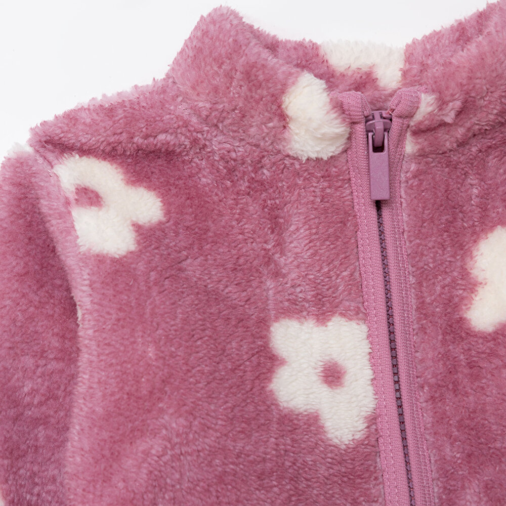 Kız Bebek Enjoy Bear Welsoft Hırka Peluş Bisiklet Yaka Uzun Kol