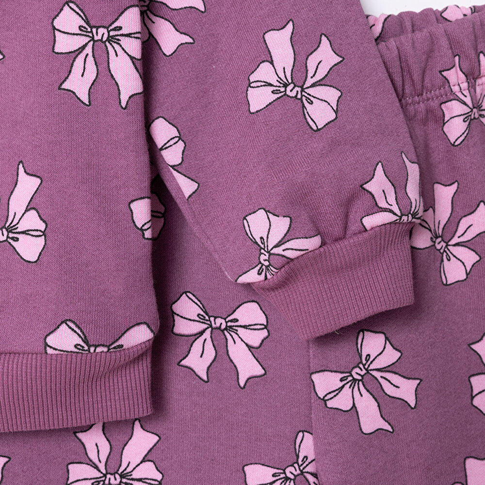 Kız Bebek Eşofman Takımı Bisiklet Yaka Uzun Kol Lastikli