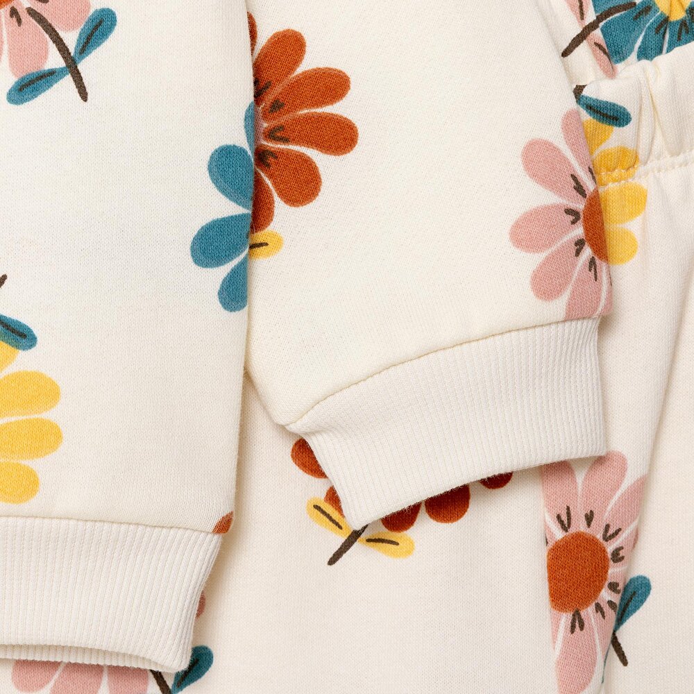 Kız Bebek Eşofman Takımı Bisiklet Yaka Uzun Kol Reçme Paça