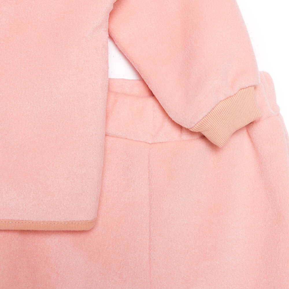 Kız Bebek Eşofman Takımı Fermuarlı Uzun Kol Ribanalı Paça