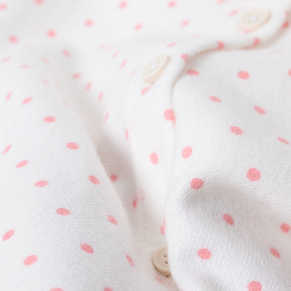 Kız Bebek Gömlek Düğmeli Bebe Yaka Uzun Kol