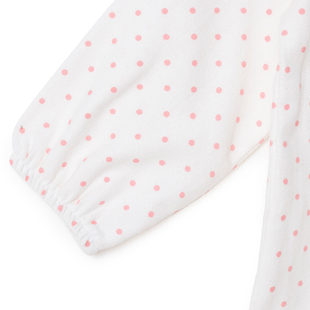 Kız Bebek Gömlek Düğmeli Bebe Yaka Uzun Kol