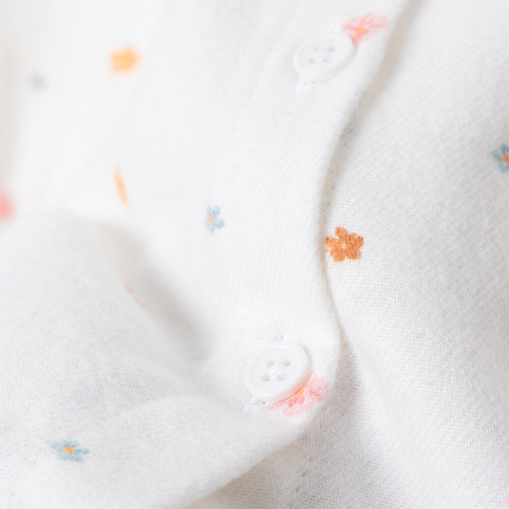 Kız Bebek Gömlek Düğmeli Bebe Yaka Uzun Kol