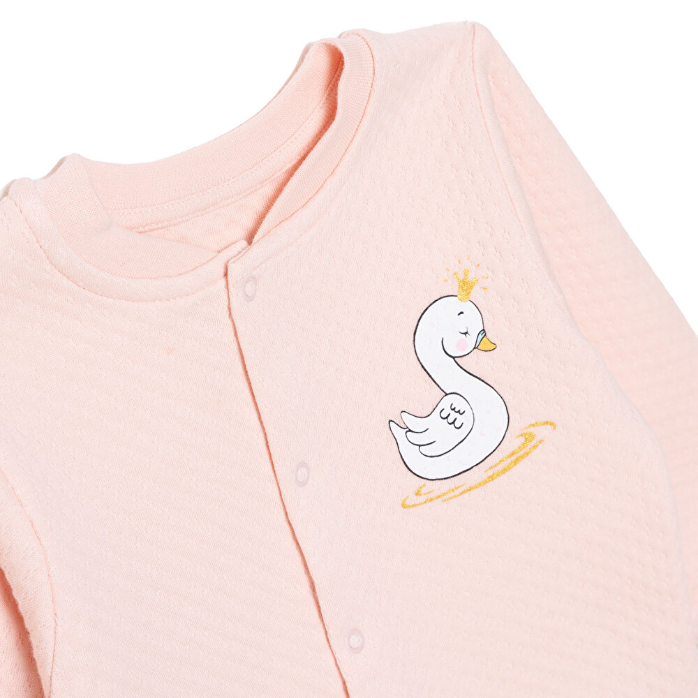 Kız Bebek Kapitone Hırka Kapitone Örme Bisiklet Yaka Atlet Kol