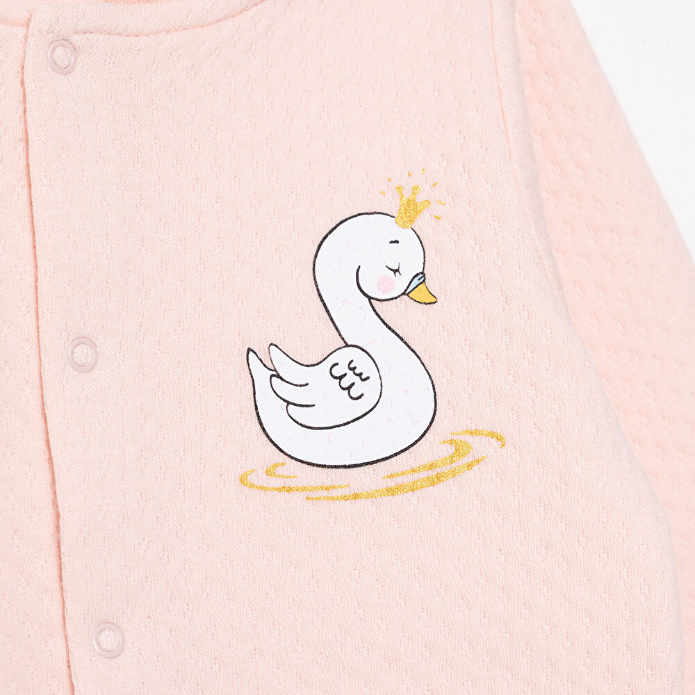 Kız Bebek Kapitone Hırka Kapitone Örme Bisiklet Yaka Atlet Kol