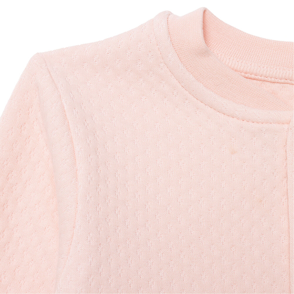 Kız Bebek Kapitone Hırka Kapitone Örme Bisiklet Yaka Atlet Kol