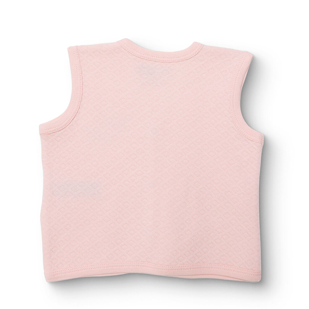 Kız Bebek Kapitone Yelek Kapitone Örme Bisiklet Yaka Atlet Kol