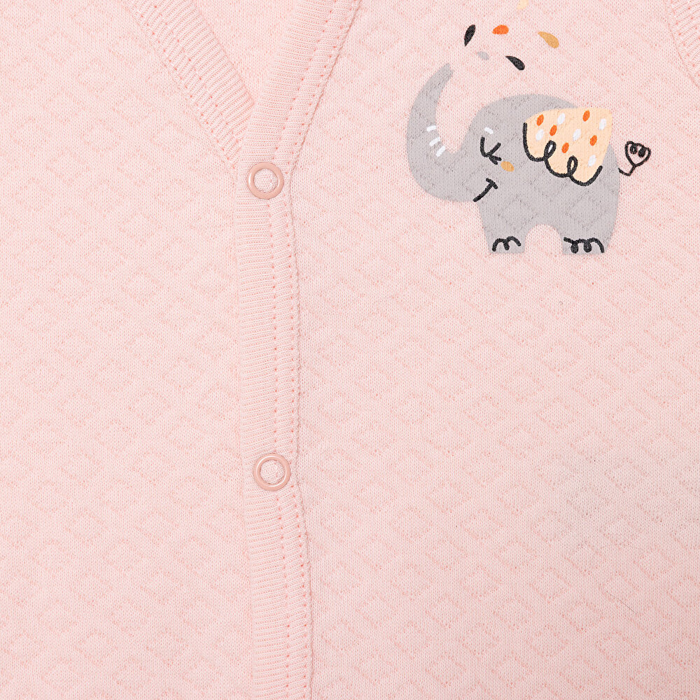 Kız Bebek Kapitone Yelek Kapitone Örme Bisiklet Yaka Atlet Kol