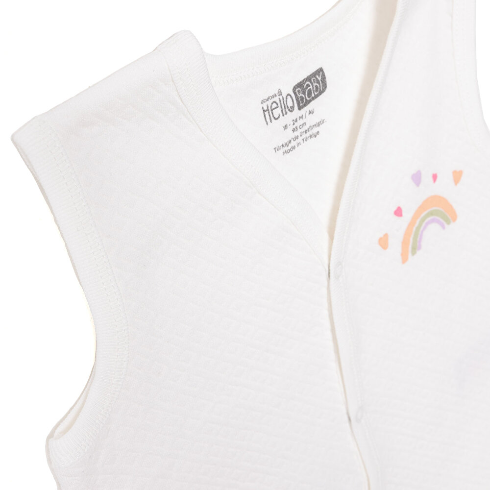 Kız Bebek Kapitone Yelek Kapitone Örme Bisiklet Yaka Atlet Kol