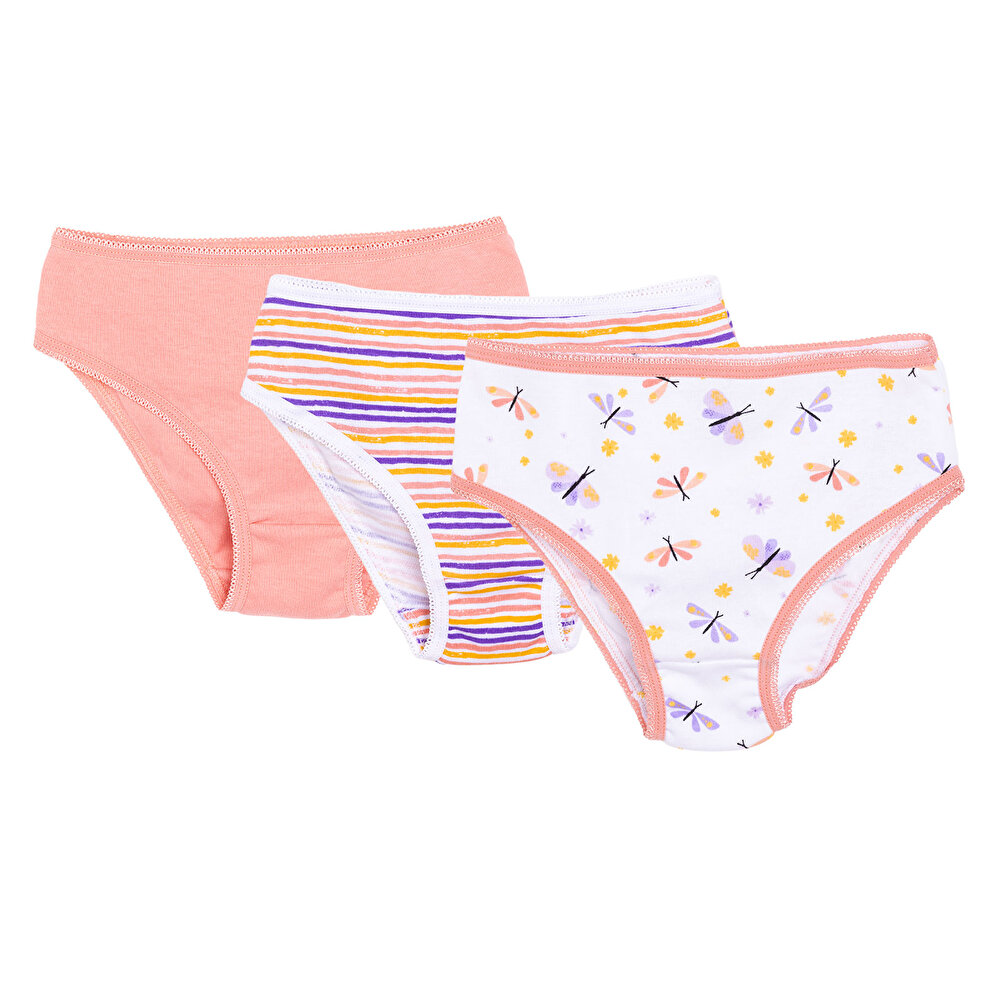 Kız Bebek Kelebek Desen 3lü Slip Külot Kız Bebek
