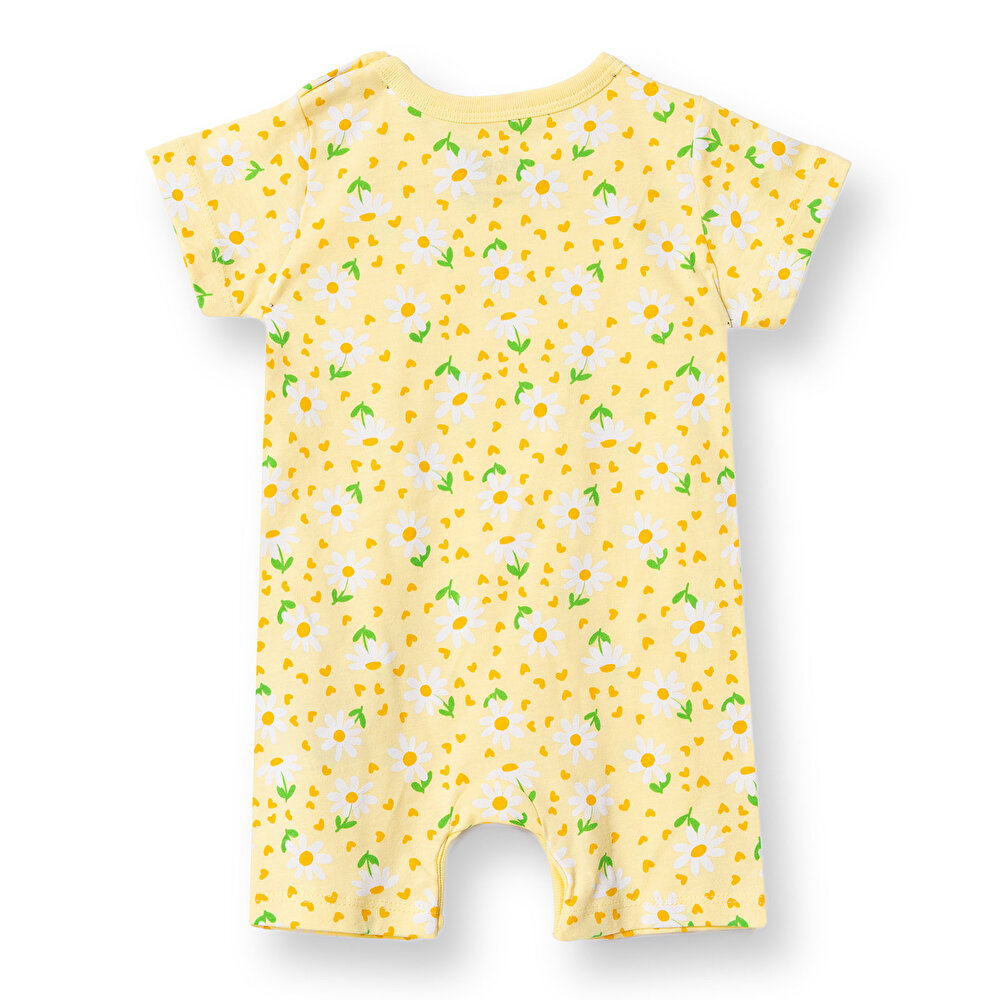 Kız Bebek Kısa Tulum Bisiklet Yaka Kısa Kol