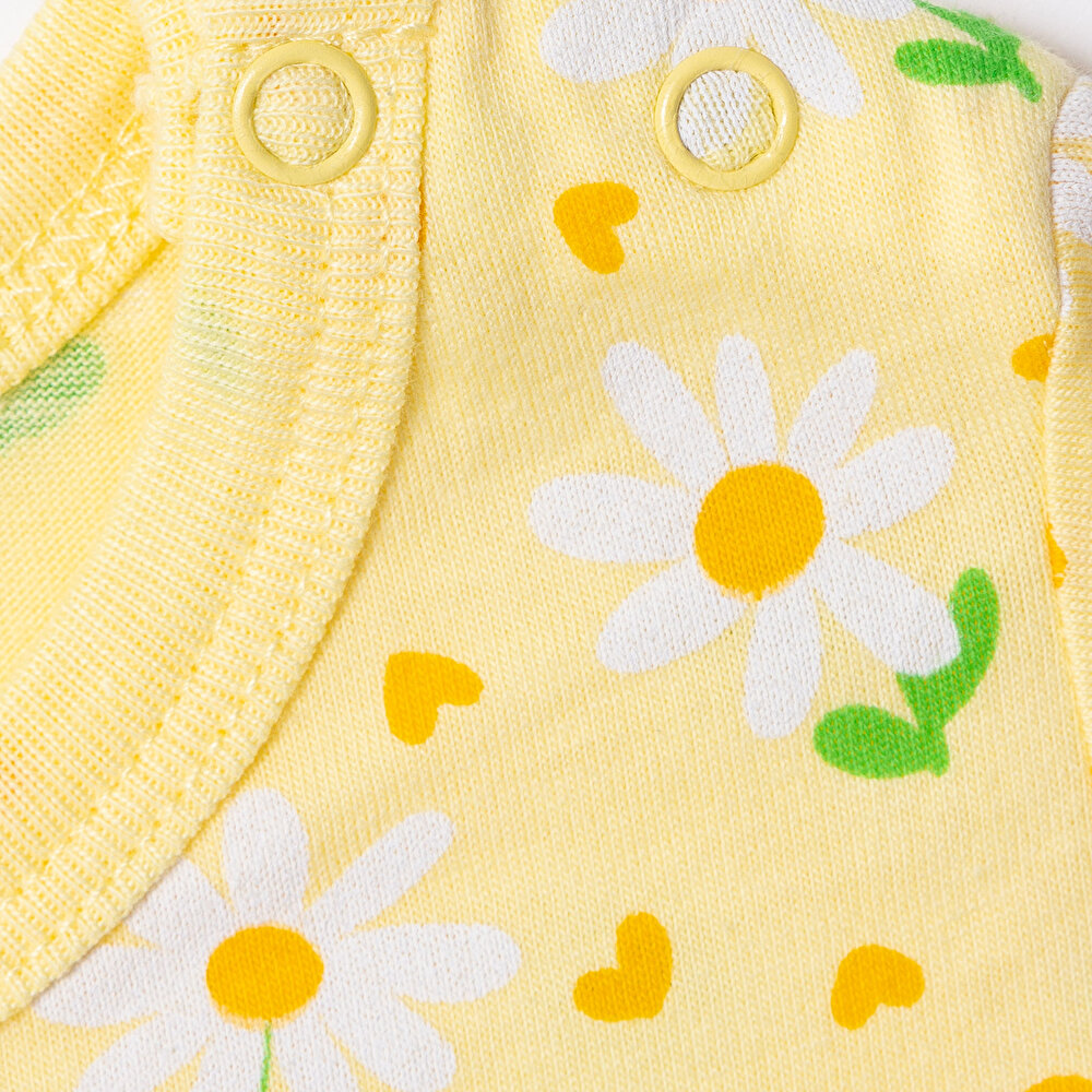 Kız Bebek Kısa Tulum Bisiklet Yaka Kısa Kol