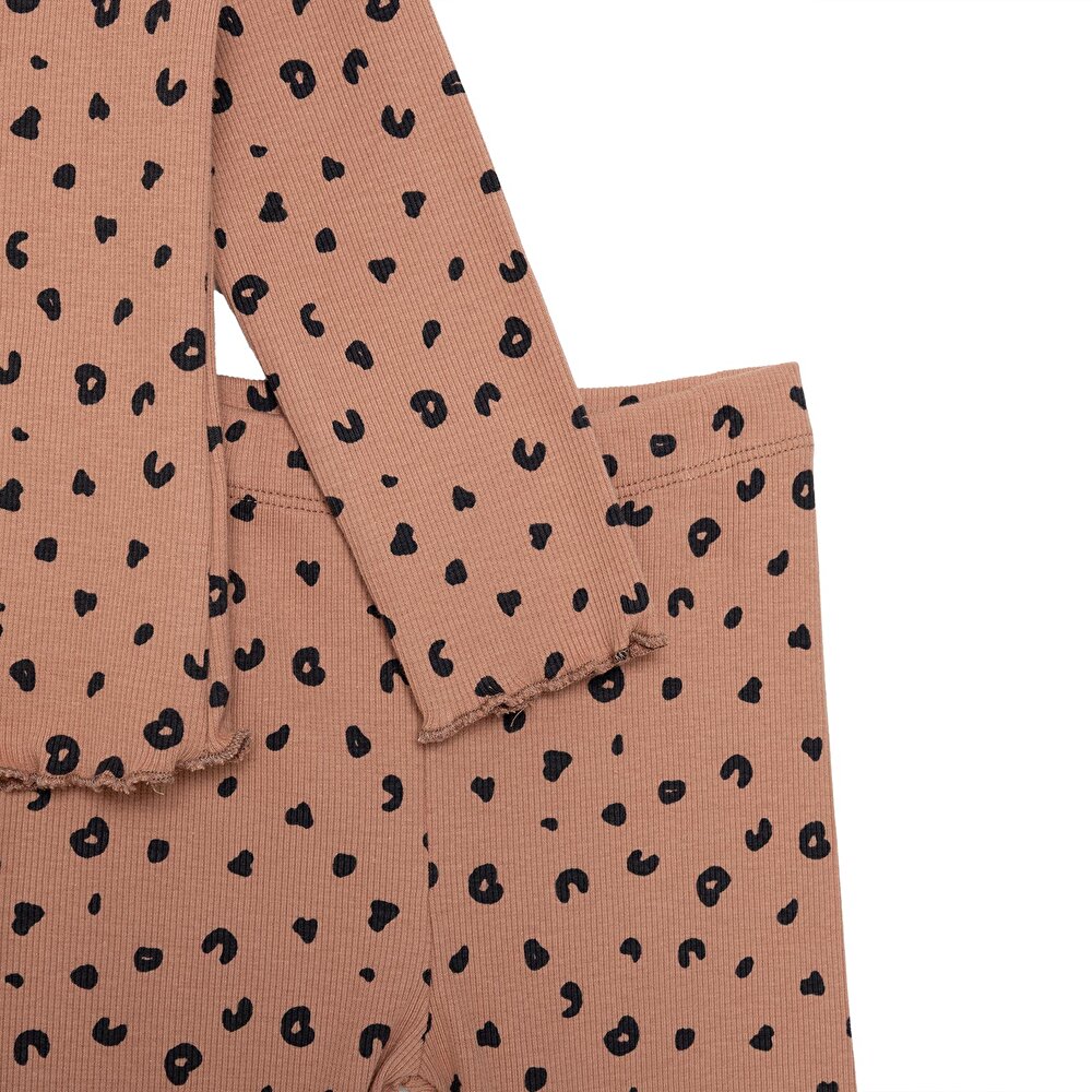 Kız Bebek Leopar Bluz-Tayt Kaşkorse Reçme Paça