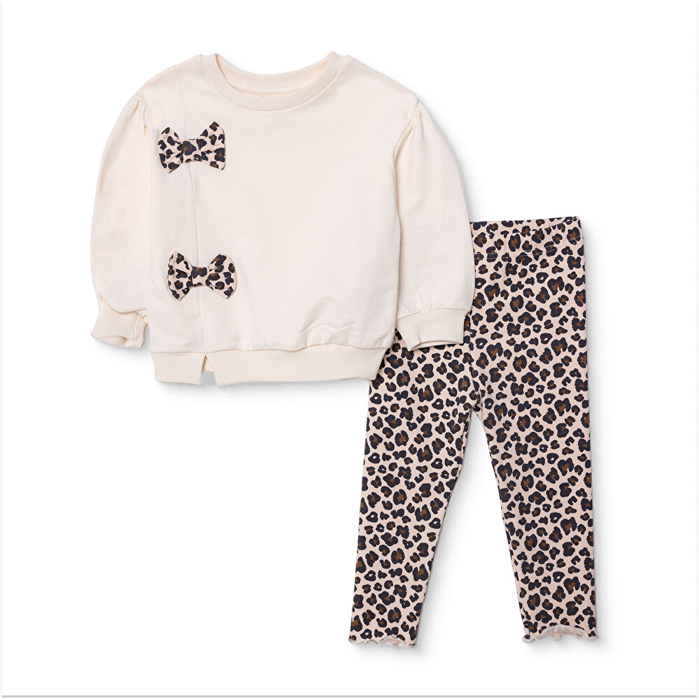 Kız Bebek Leopar Bluz-Tayt Kaşkorse Reçme Paça