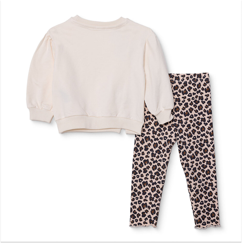 Kız Bebek Leopar Bluz-Tayt Kaşkorse Reçme Paça