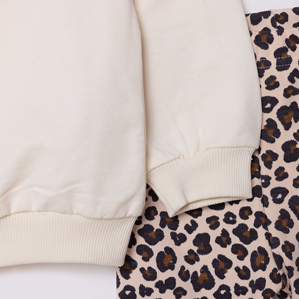 Kız Bebek Leopar Bluz-Tayt Kaşkorse Reçme Paça