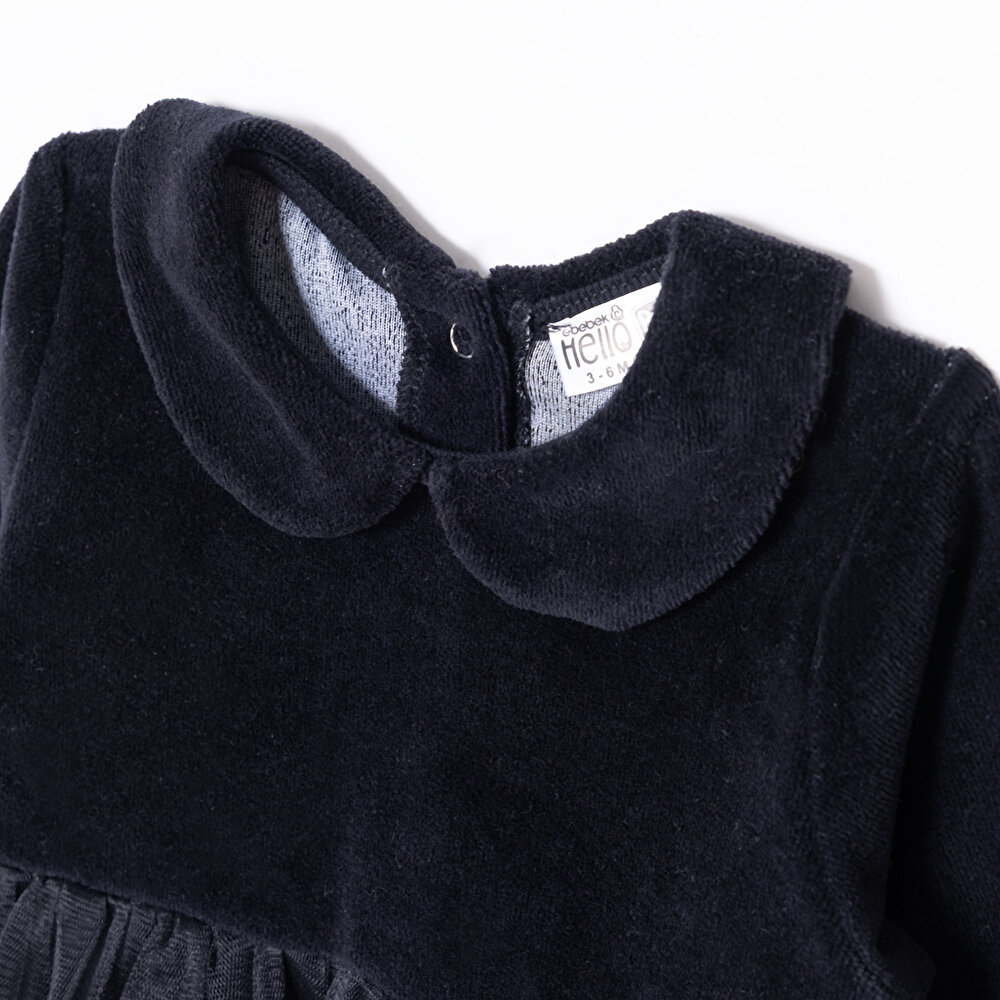 Kız Bebek Mevlüt Kıyafeti Çıtçıtlı Bisiklet Yaka Uzun Kol Reçme