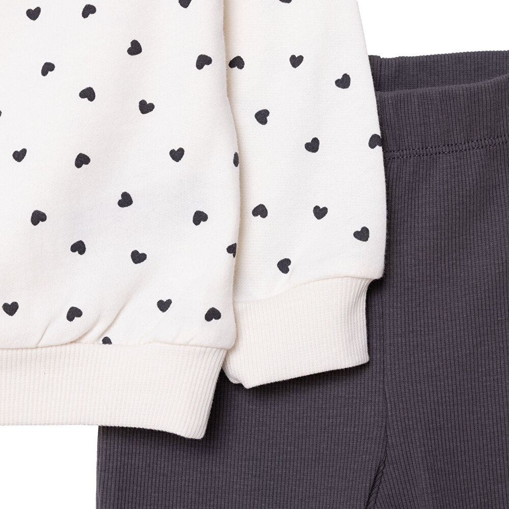 Kız Bebek Monochrome Bluz-Tayt Uzun Kol Reçme Paça