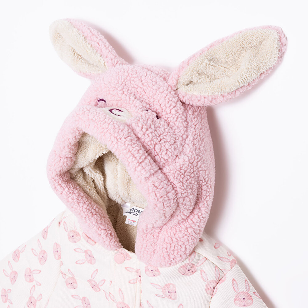 Kız Bebek Mont Fermuarlı Çıtçılı Uzun Kol