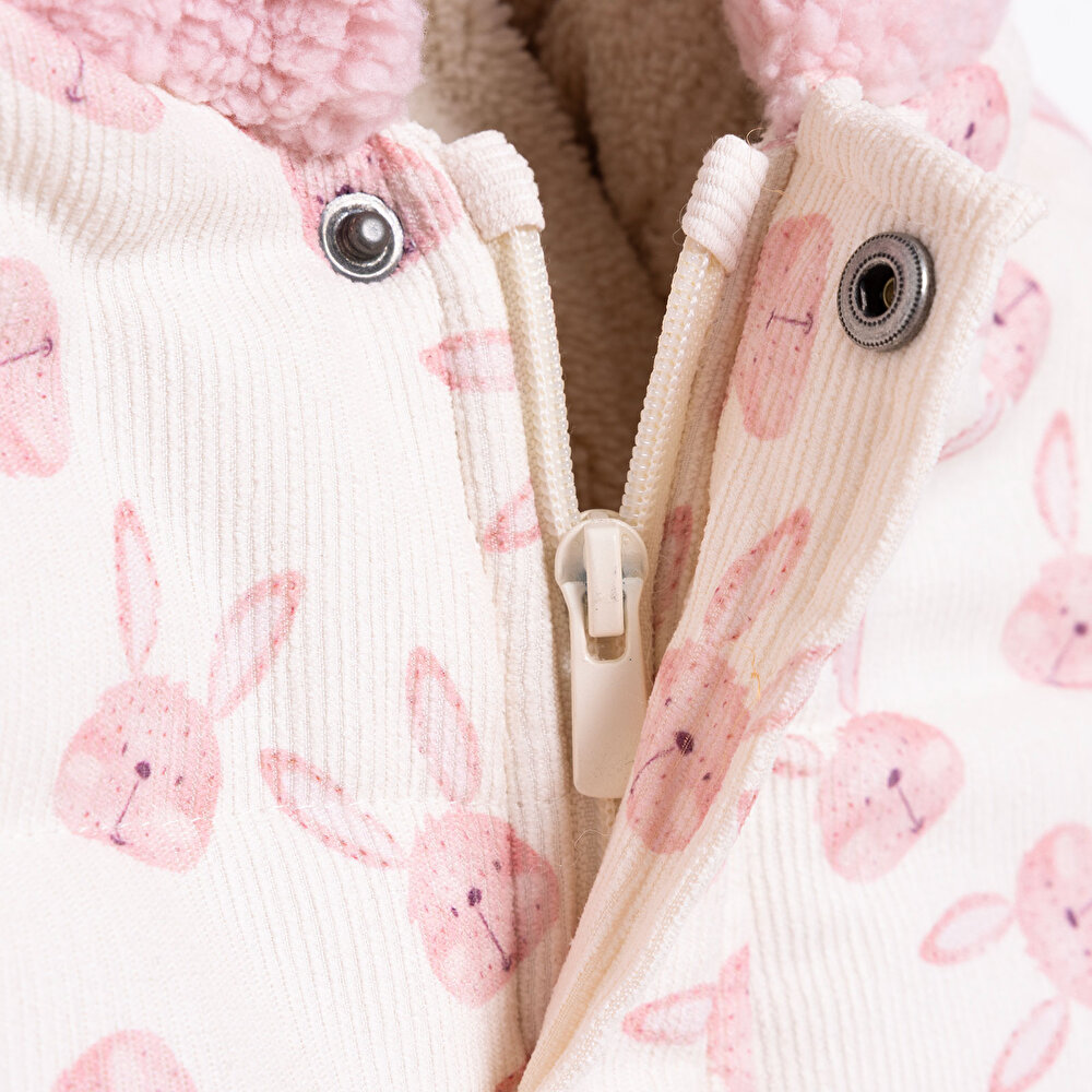 Kız Bebek Mont Fermuarlı Çıtçılı Uzun Kol