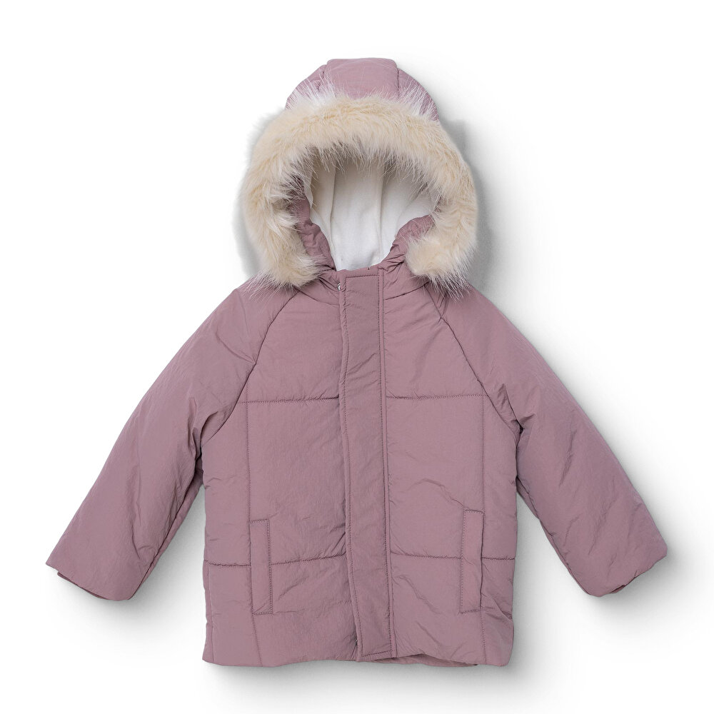 Kız Bebek Mont Polyester Uzun Kol