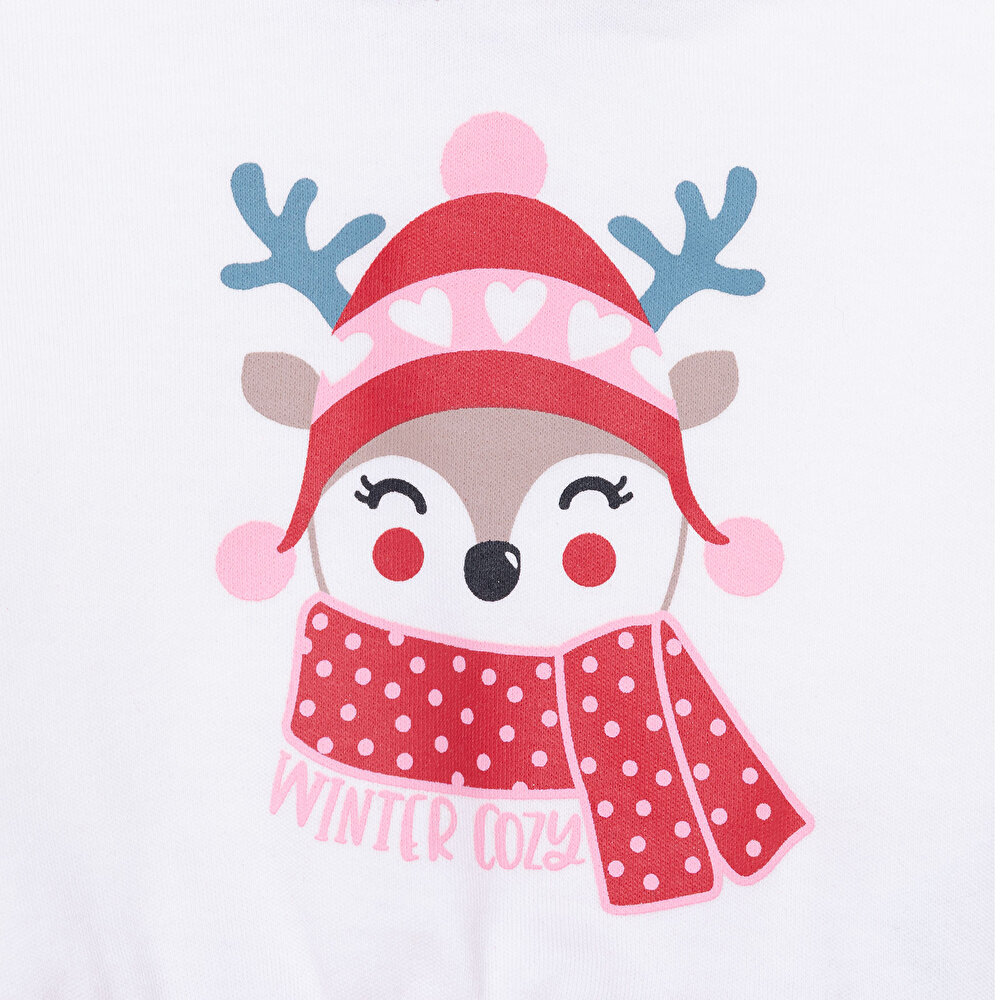 Kız Bebek New Year Uzun Kol Pijama Takımı İnterlok Bisiklet Yaka Uzun Kol Reçme Paça